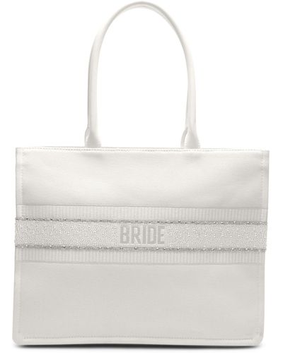 Betsey Johnson Bride Fabric Tote Handbag - White