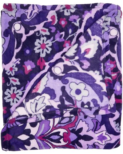 Vera Bradley Fleece Plush Throw Blanket - Purple