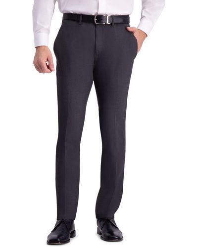 Kenneth Cole Reaction Mens Skinny Fit Flat Front 4 Way Stretch Dress Pants - Gray