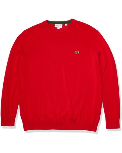 Red Lacoste Sweaters and knitwear for Men | Lyst