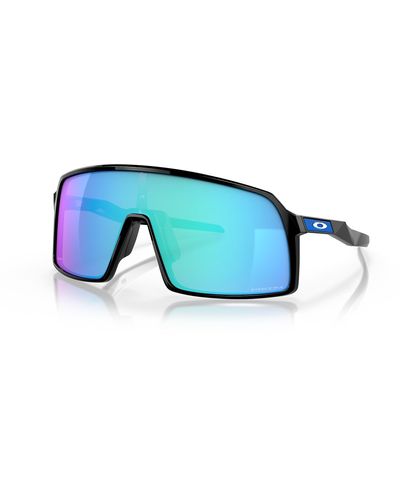 Oakley Sutro OO9406 OO940690 37MM Polished Black/Prizm Sapphire Rectangle Sunglasses for + BUNDLE With Designer iWear Complimentary - Blu