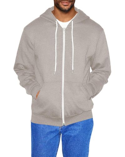 American Apparel Unisex-adult Flex Fleece Long Sleeve Zip Hoodie - Gray