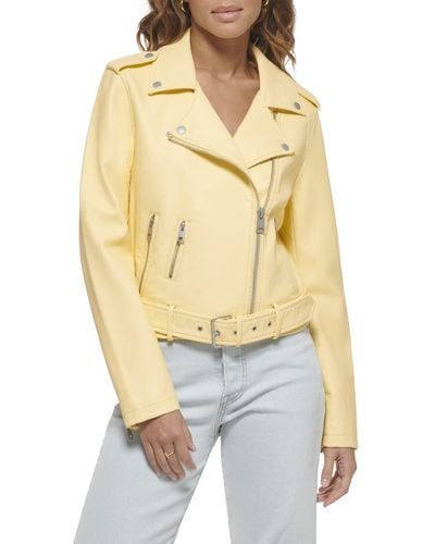 Levi's The Belted Faux Leather Moto Jacket - Natural