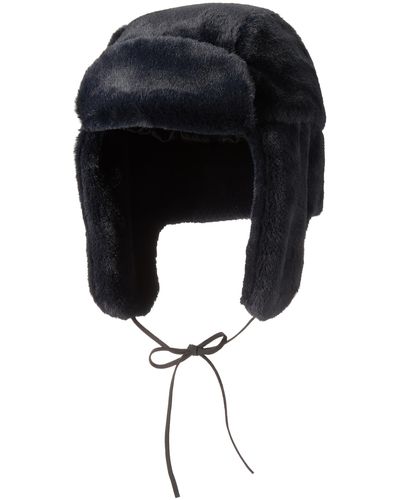 The Drop Vail Faux Fur Trapper Hat - Black