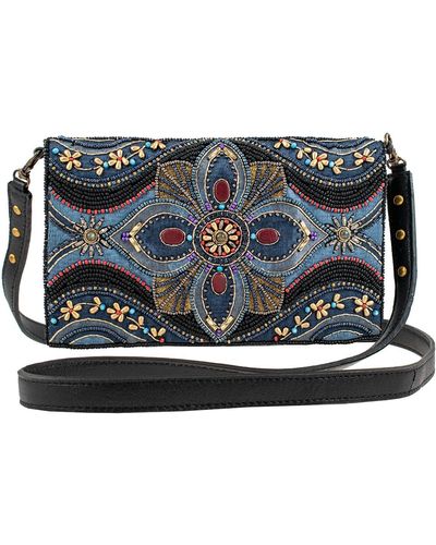 Mary Frances Let It Grow Beaded Floral Crossbody Wallet Phone Bag