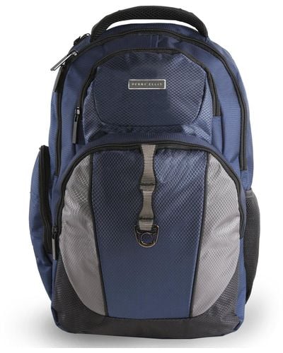 Perry Ellis P19 Business Laptop Backpack With Tablet Pocket - Blue