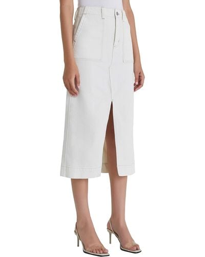 AG Jeans Lana Woven Workwear Midi Length Skirt - Multicolor