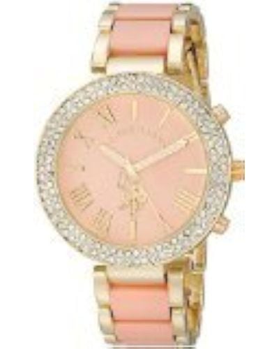 U.S. POLO ASSN. Usc40063 Gold-tone And Pink Bracelet Watch - Metallic