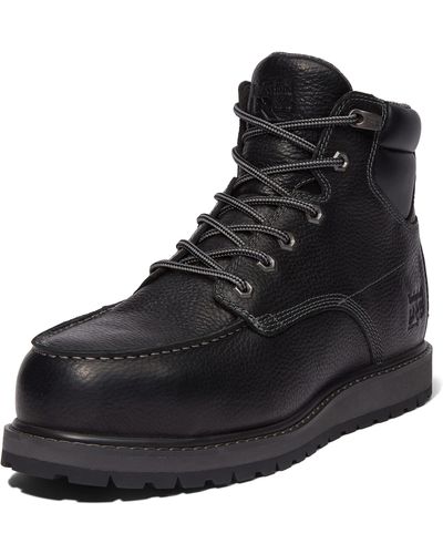 Timberland Irvine Wedge 6 Inch Alloy Safety Toe Puncture Resistant Industrial Work Boot - Black