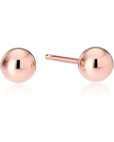 Amazon Essentials S' Rose Gold Plated Sterling Silver Polished Ball Stud Earrings - Black
