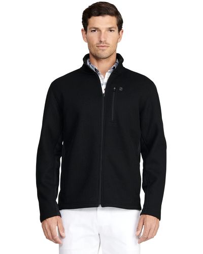 Izod Advantage Performance Full Zip Fleece Jacket - Black