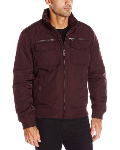Tommy Hilfiger Water And Wind Resistant Performance Bomber Jacket - Red