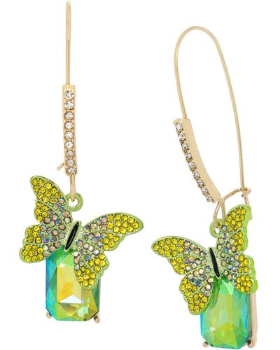 Betsey Johnson S Butterfly Dangle Earrings - Green