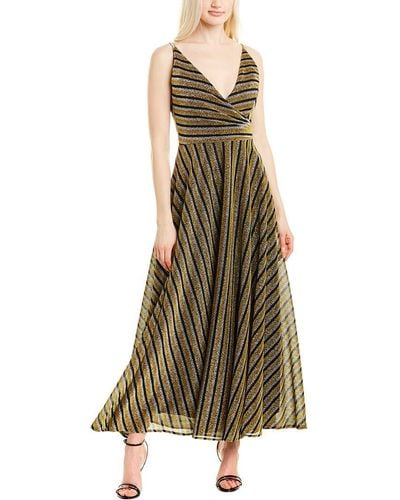 Dress the Population Lena Gltter Stripe Gown - Metallic