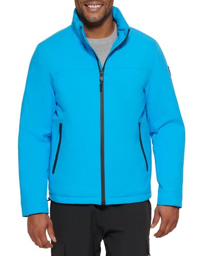 DKNY All 's Lightweight Water Resistant Jacket With Zip Out Hood - Blue