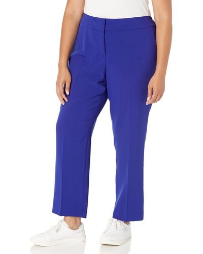 Kasper Plus Size Slim Pant - Blue