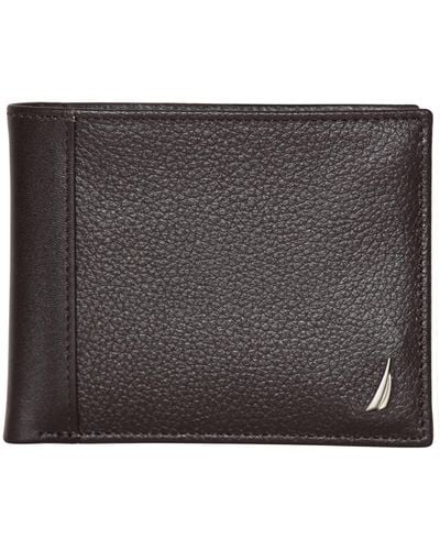 Nautica S Classic Leather Bifold Wallet - Black