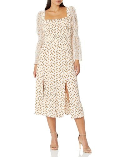 French Connection Francine Callie Smock Midi Dress Casual - Natural