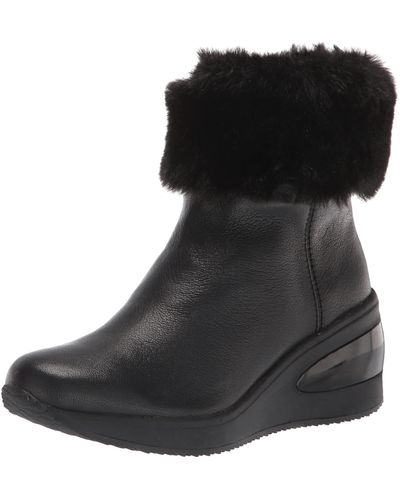 DKNY Wedge Heel Ankle Boot - Black