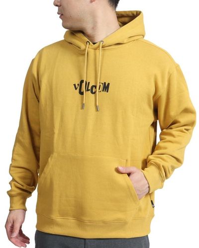 Volcom Catch 91 Pullover Hooded Fleece Sweatshirt - Yellow