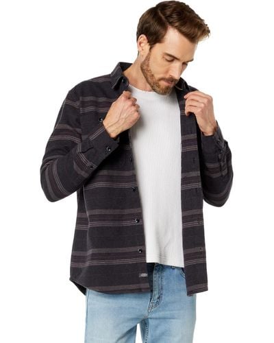 Quiksilver Button Down Flannel Shirt - Gray