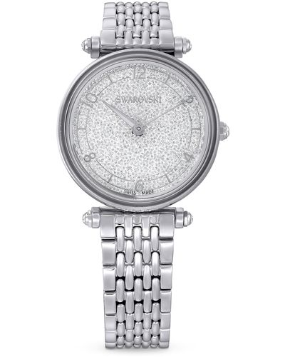 Swarovski Fw 2023 Crystalline Wonder-silver Swiss Quartz Watch - Gray