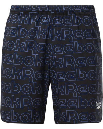 Reebok All-over-print Woven Track Shorts - Blue