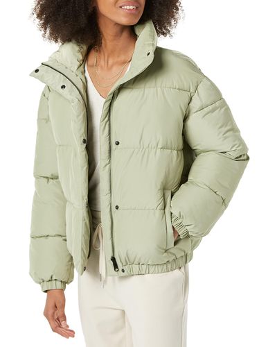 Amazon Essentials Daily Ritual Plus Size Relaxed-fit Mock-neck Short Puffer Jacket - Green