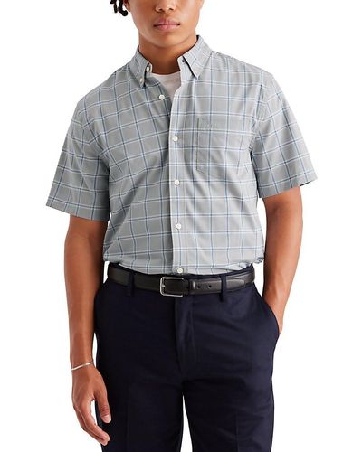 Dockers Classic Fit Short Sleeve Signature Comfort Flex Shirt - Gray