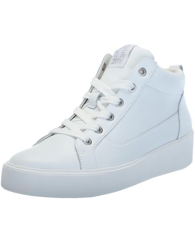 Naturalizer S Morrison Mid High Top Fashion Casual Sneaker White Leather 9.5 M - Blue