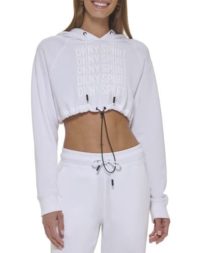 DKNY Sport Half Zip Sweater Fleece Jacket - White