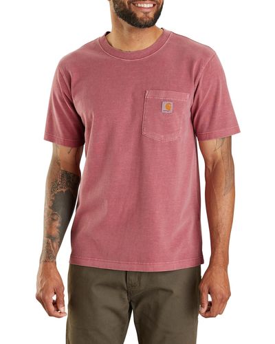 Carhartt Relaxed Fit Midweight Short-sleeve Garment Dyed Pocket T-shirt - Pink