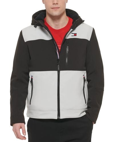 Tommy Hilfiger Soft Shell Sherpa Lined Performance Jacket - Gray