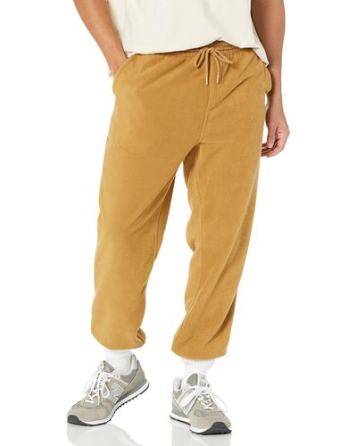 Amazon Essentials Regular-fit Recycled Polyester Microfleece Closed-bottom Pants - Yellow