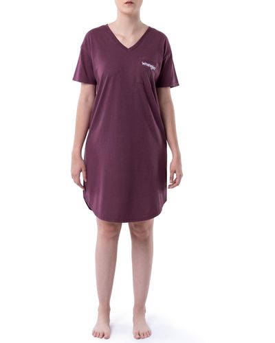 Wrangler Short Sleeve V-neck Sleepshirt - Purple