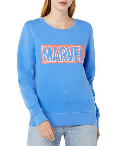 Amazon Essentials Disney | Marvel | Star Wars | Princess Fleece Crew Sweatshirts - Blue