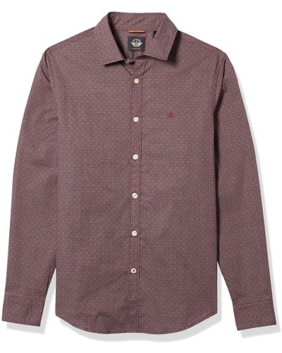 Dockers Long Sleeve Button Up Perfect Shirt - Purple