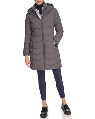 Calvin Klein Bibbed Walker Puffer - Gray