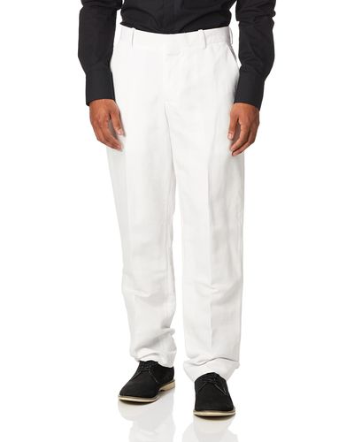 Perry Ellis Linen Cotton Twill Suit Pant - White