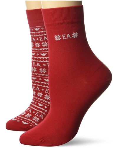 Emporio Armani 2 Pack Short Socks - Red