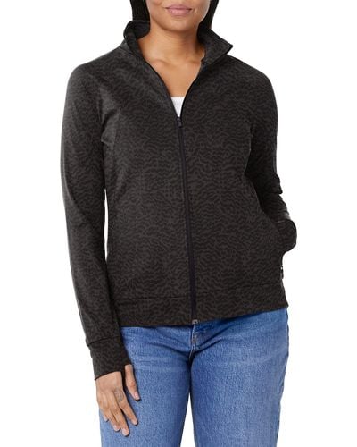 Jockey Womens Long Sleeve Zip Up Balance Jacket Sweatshirt - Black