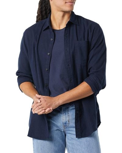 Amazon Essentials Regular-fit Long-sleeve Plaid Flannel Shirt - Blue