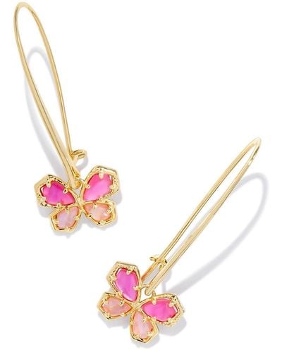 Kendra Scott 14k Gold-plated Mae Butterfly Wire Drop Earrings In Azalea Pink Mix
