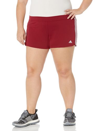 adidas Pacer 3-stripes Knit Shorts - Red