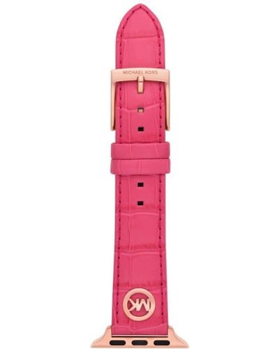 Michael Kors Geranium Pink Croco Leather Band For Apple Watch®