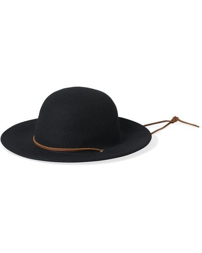 Brixton Field Wide Brim Felt Fedora Hat - Black