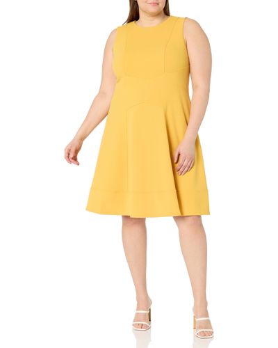 Tommy Hilfiger Fit And Flare Dress - Yellow