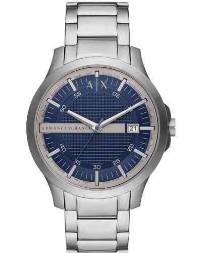 Emporio Armani A|x Armani Exchange Three-hand Date Silver-tone Stainless Steel Bracelet Watch - Metallic