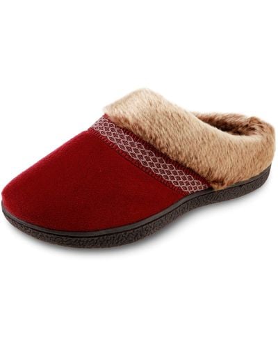 Isotoner Microsuede Mallory Hoodback Slipper - Red
