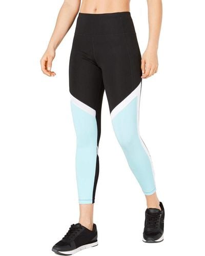 Calvin Klein Performance Colorblock Tight With Back Mesh Inset, Bleached Aqua Combo, Small - Black